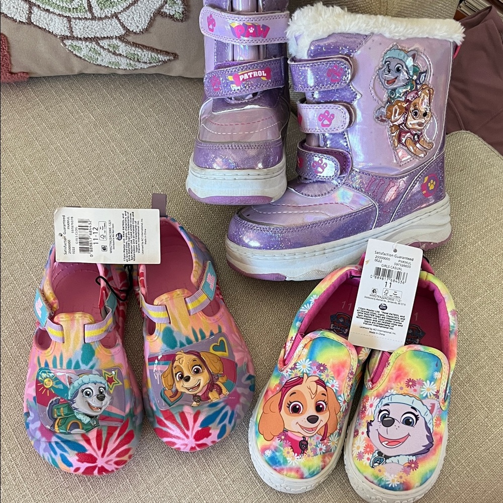 Paw Patrol - Girls Paw Patrol Boots and Shoes Bundle - Size 11